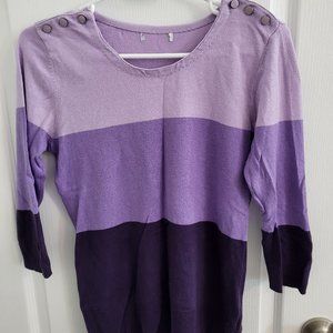 New York & Company 3/4 length purple top